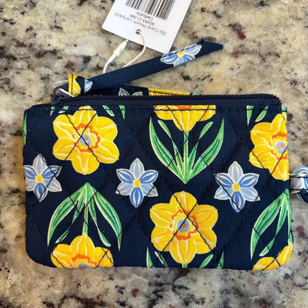 Vera Bradley Daffodils Zip Card Pouch Lanyard - Picture 5 of 5